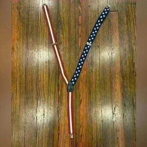 Men’s patriotic American Flag red, white, blue suspenders